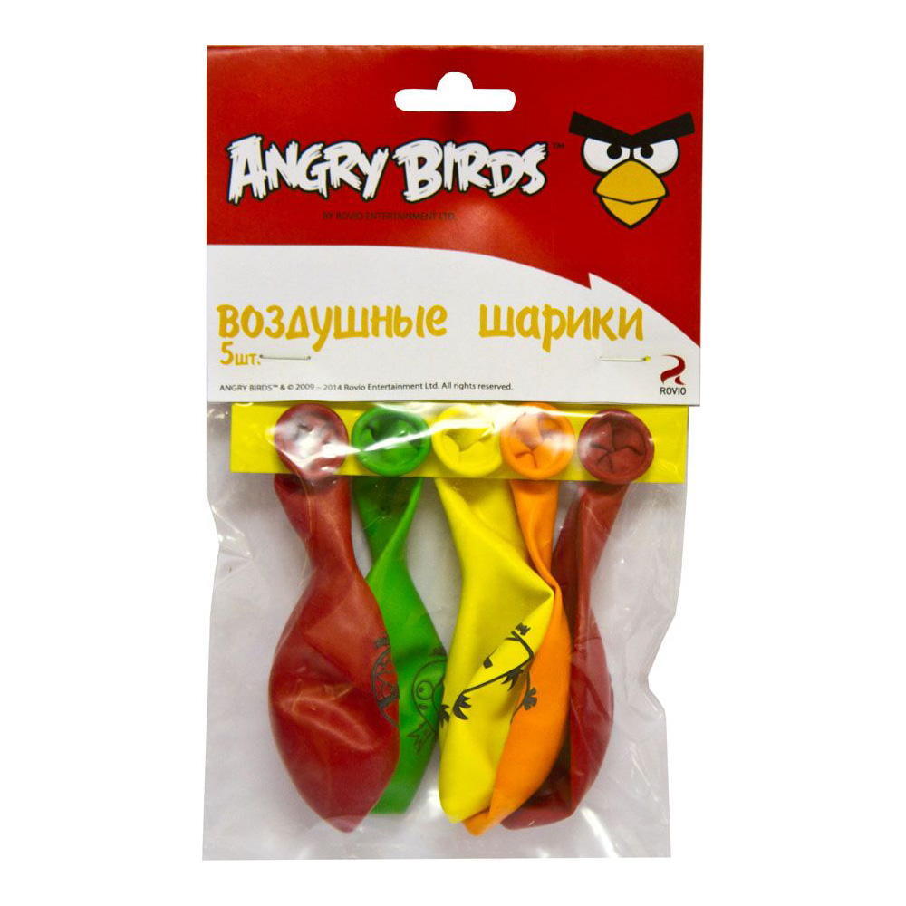Набор шаров - Angry Birds, 5 шт. по 30 см.  